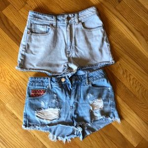 2 pairs of jean shorts